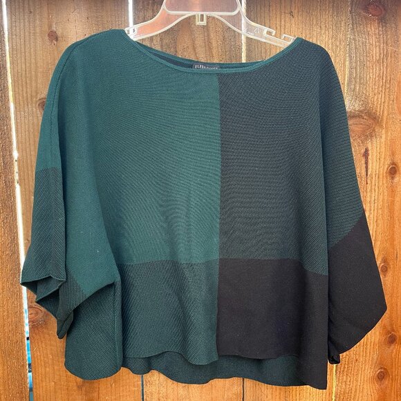 Eileen Fisher Tops - Eileen Fisher Women's Green/Black Tunic Top